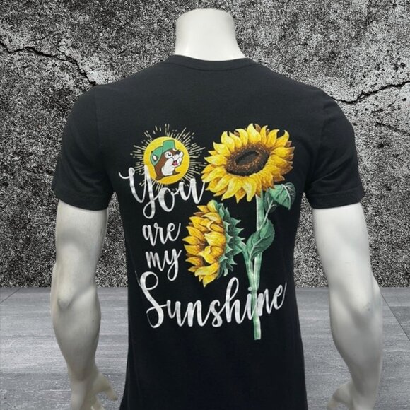 Buc-ee’s Black Yellow "You Are My Sunshine" Sunflowers Graphic T-Shirt Adult MD - Picture 3 of 12